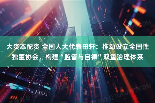 大资本配资 全国人大代表田轩：推动设立全国性独董协会，构建“监管与自律”双重治理体系